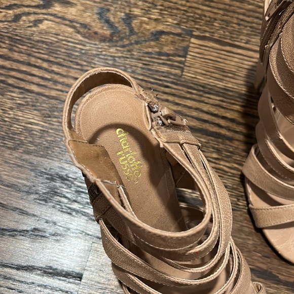 SOLD Tan heels, 4inch, open toe, open heel, new - Picture 3 of 4